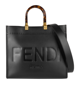 Sunshine Medium Shopper, Leather, Black, 07016539, DB/S, 2*